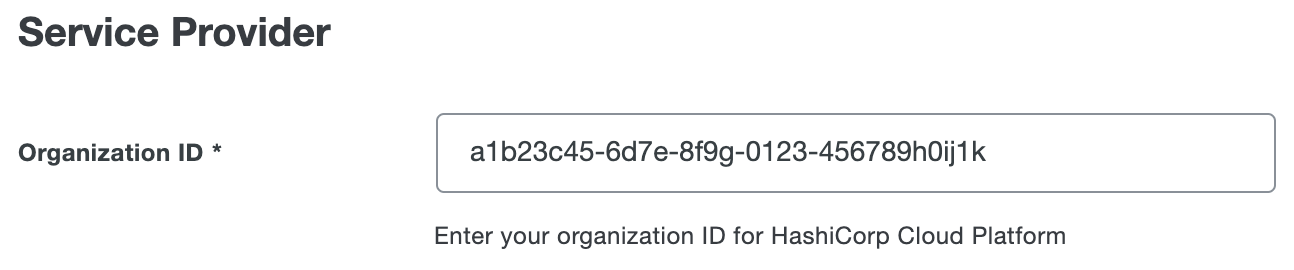 Duo HashiCorp Cloud Organization ID Field