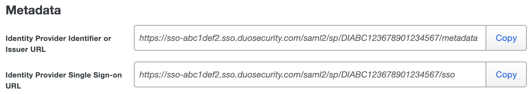 Duo Hubspot Metadata URLs