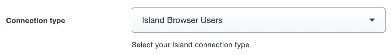 Duo Island Connection Type Drop-Down