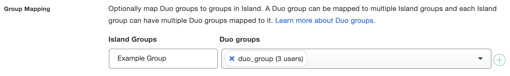Duo Island Group Mapping Fields