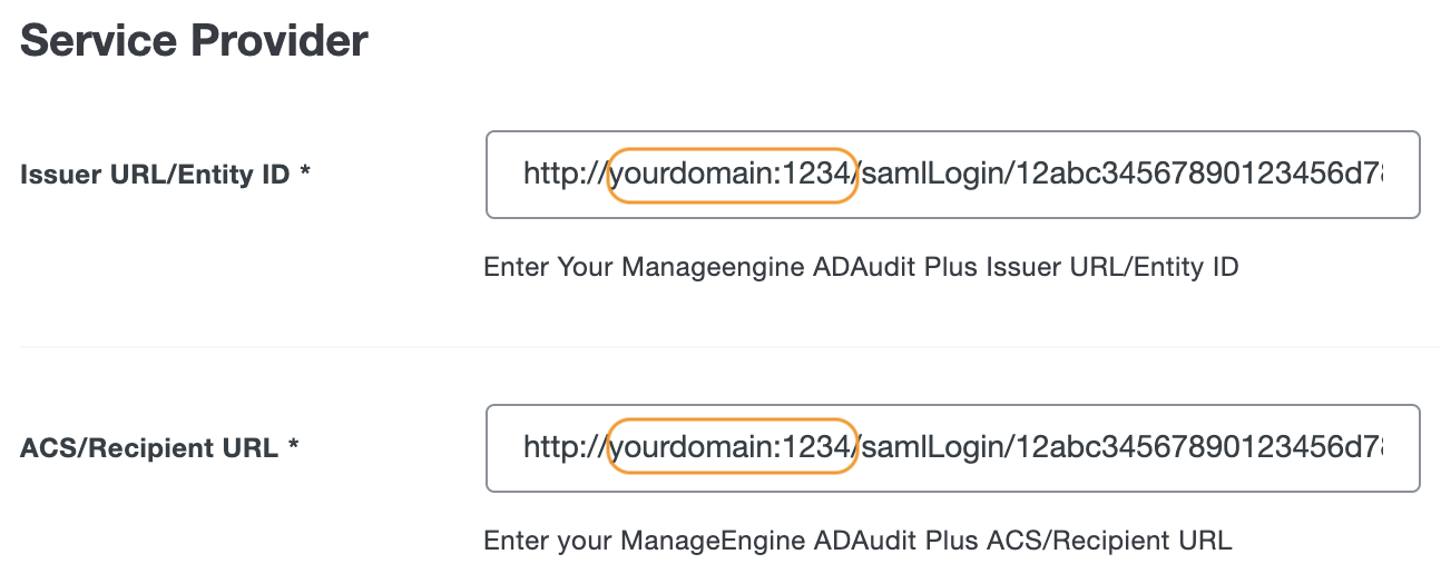Duo ManageEngine ADAudit Plus Service Provider Fields