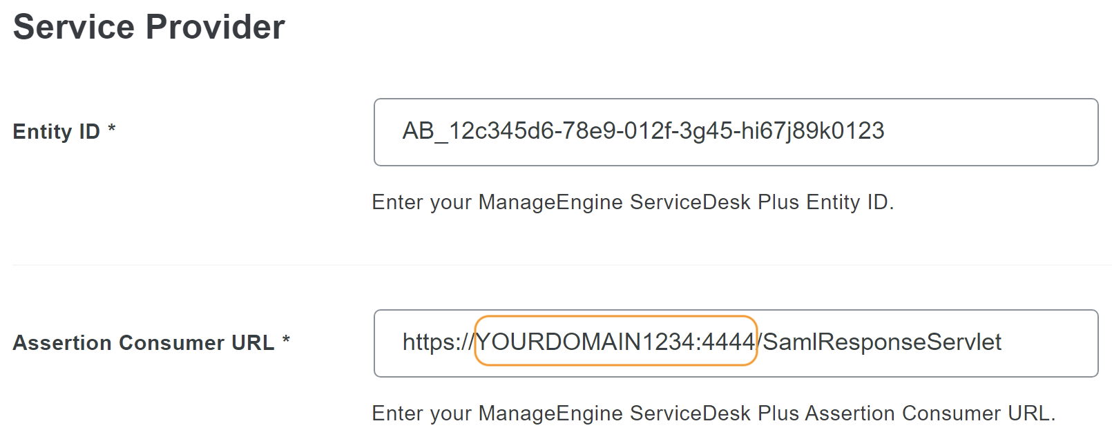 Duo ManageEngine ServiceDesk Plus Service Provider Fields