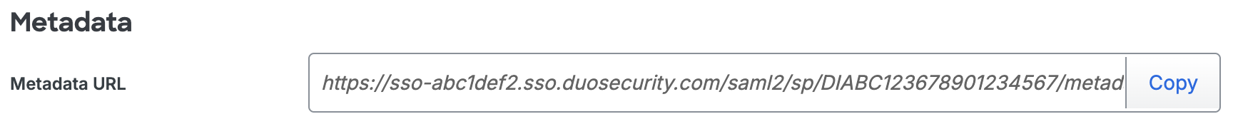 Duo Mattermost Metadata URL