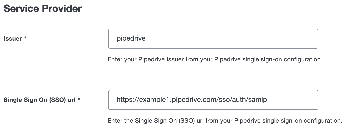 Duo Pipedrive Service Provider Fields