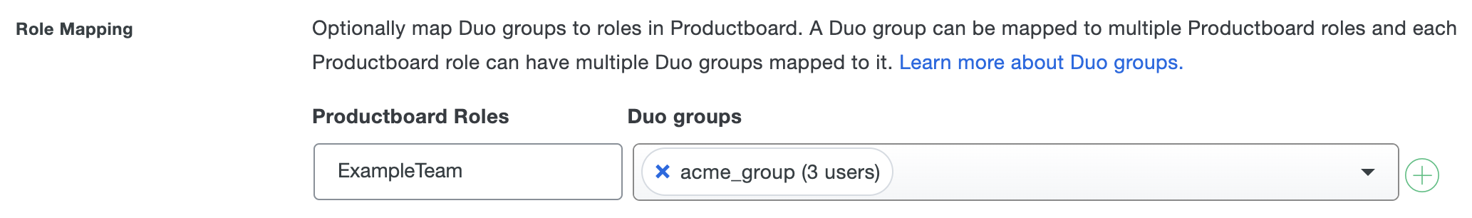 Duo Productboard Group Mapping Fields