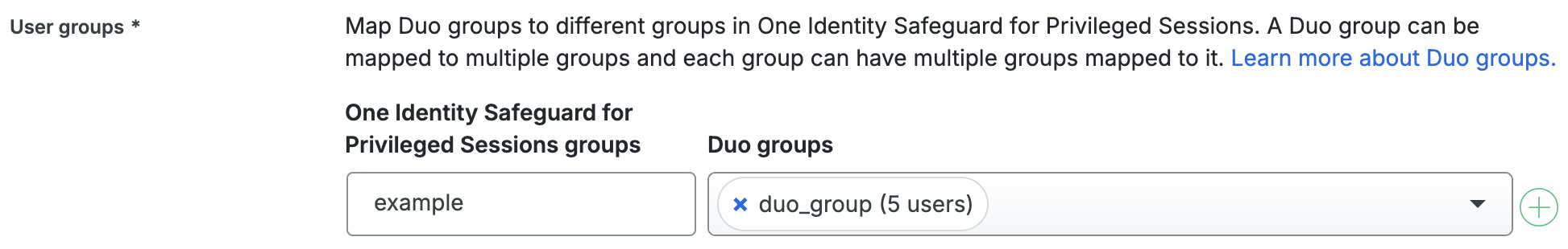 Duo One Identity Safeguard for Privileged Sessions Group Mapping