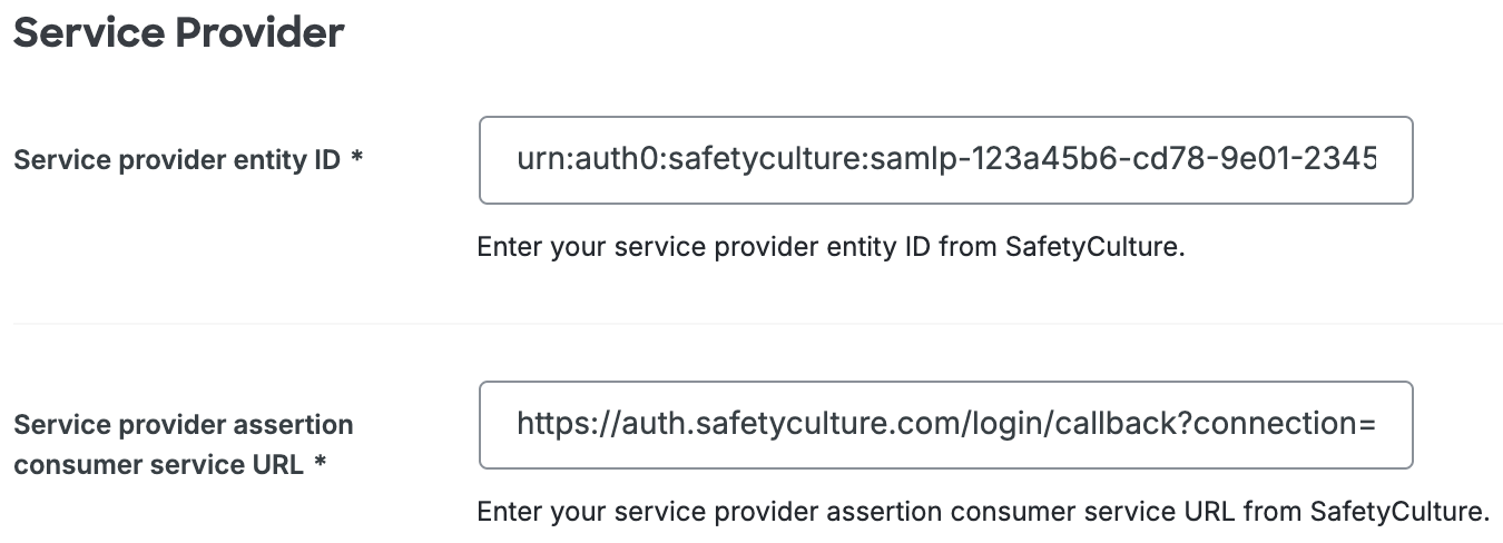 Duo SafetyCulture Service Provider Fields