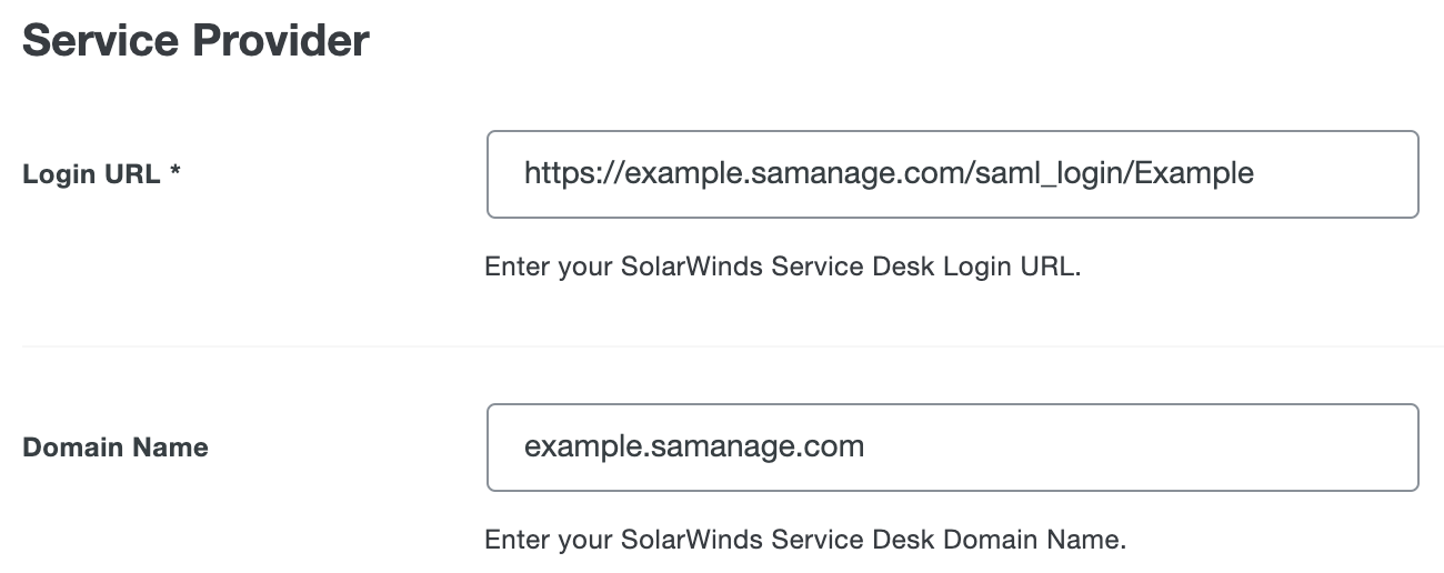 Duo SolarWinds Service Desk Login URL and Domain Name