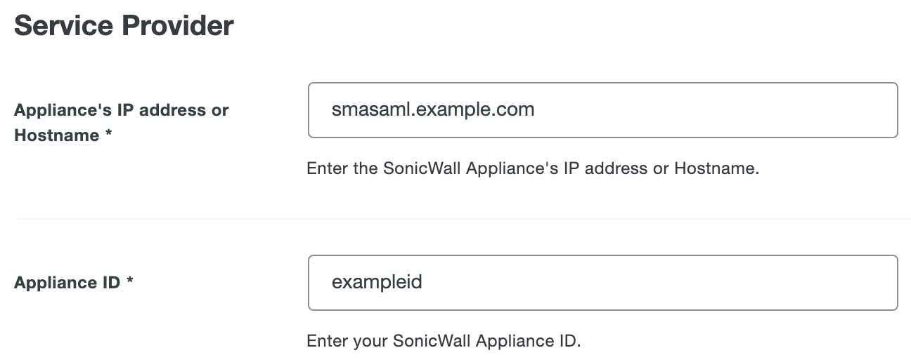 Duo SonicWall SMA 200 Series Appliance ID