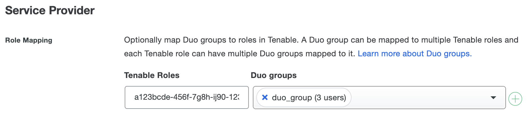 Duo Tenable Role Mapping Fields