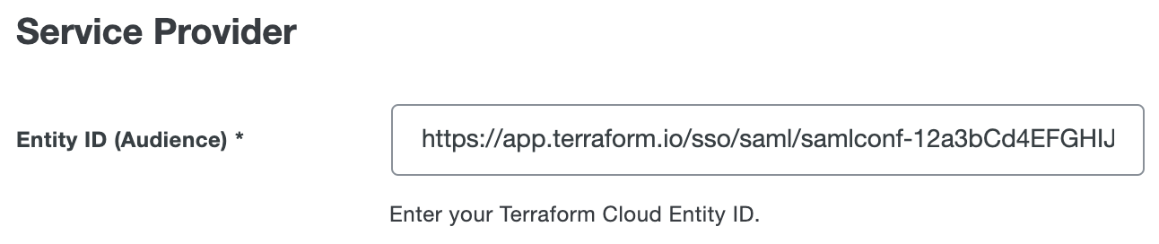 Duo Terraform Cloud Entity ID (Audience) Field