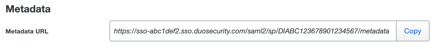 Duo Metadata URL