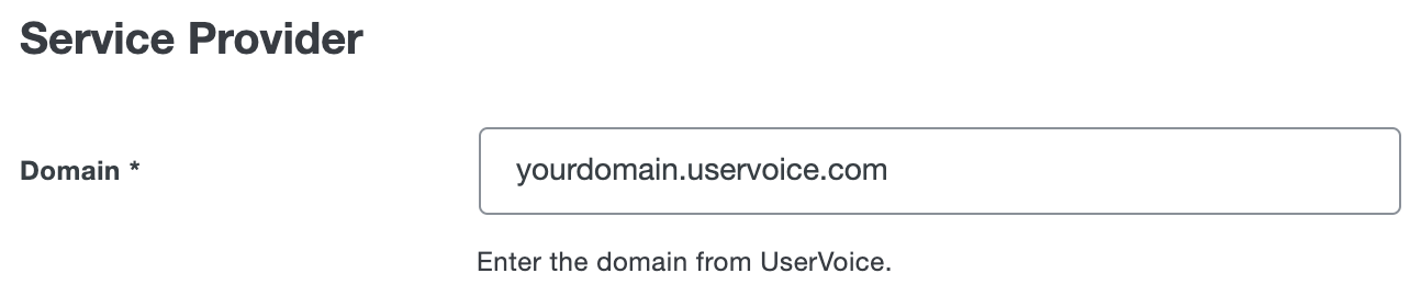 Duo UserVoice Service Provider Domain Field