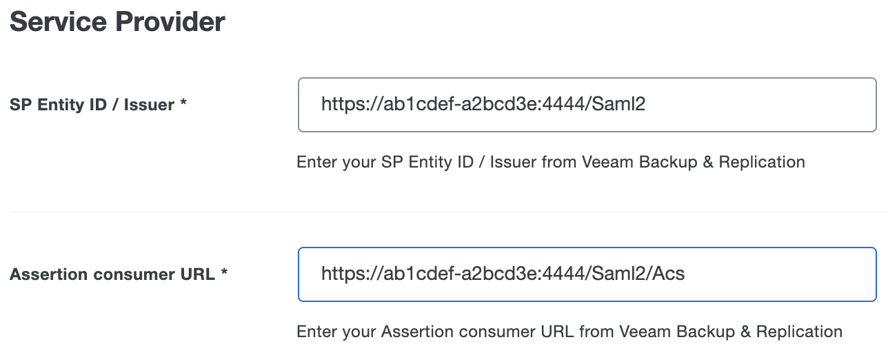 Duo Veeam Backup & Replication Service Provider URLs