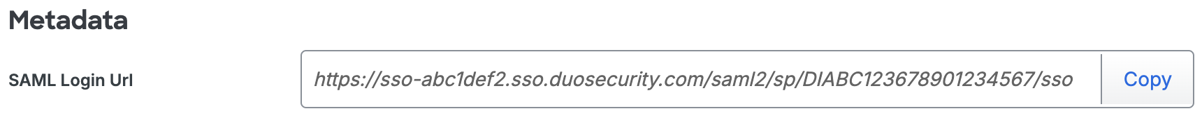 Duo Yonyx SAML Login Url