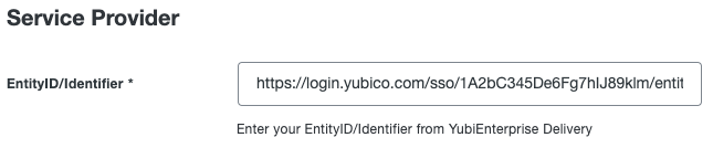 Duo YubiEnterprise Delivery EntityID/Identifier Field