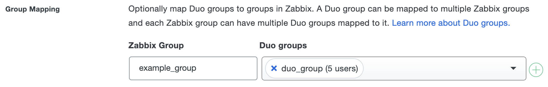 Duo Zabbix Group Mapping