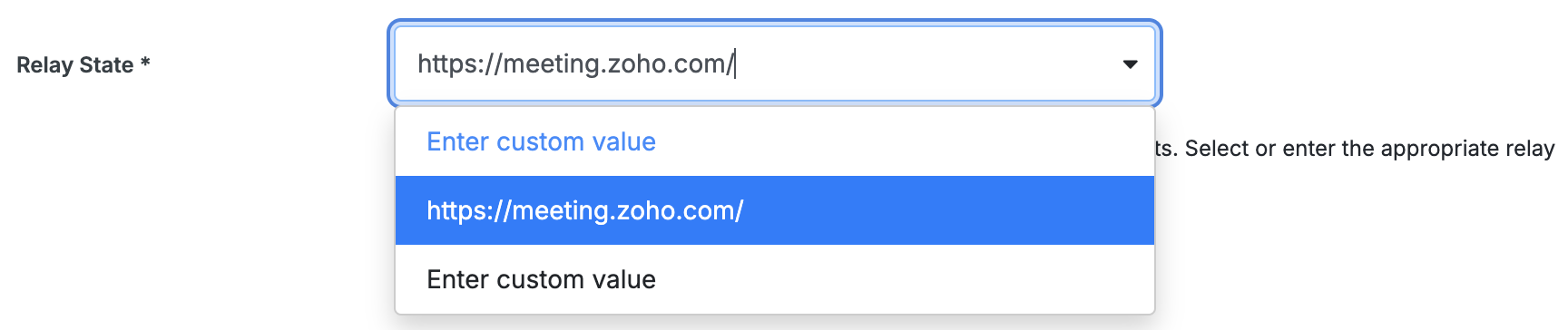 Duo Zoho Meeting Relay State Field