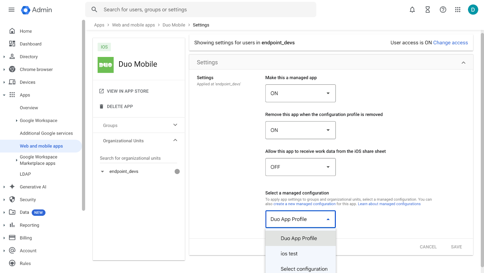 Duo Mobile iOS Configuration