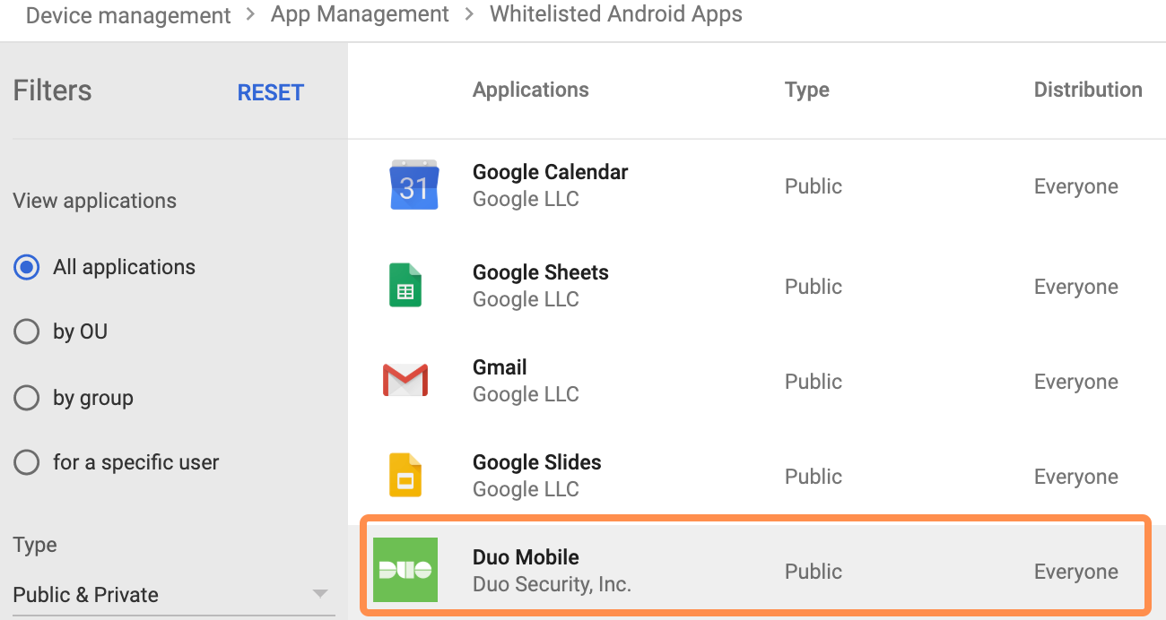 Duo Mobile Approved in Workspace