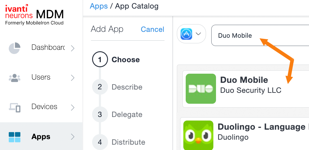 Locate Duo Mobile in App Store