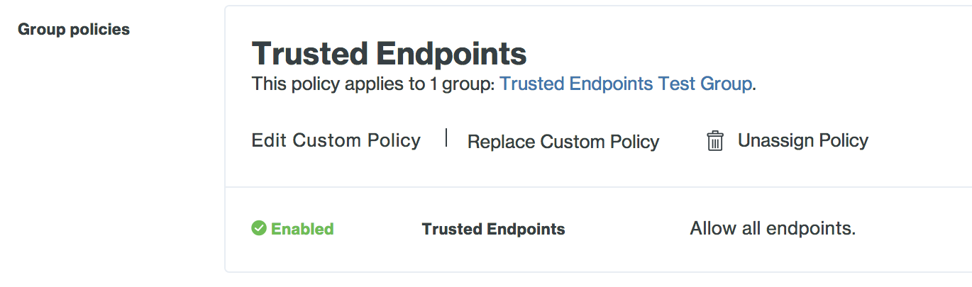 Applied Trusted Endpoints Group Policy