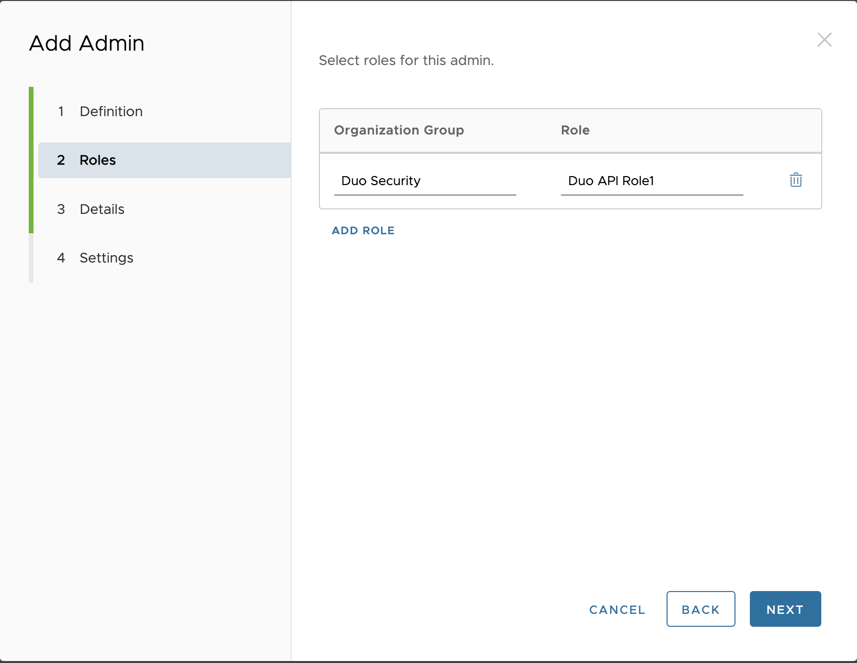 duo admin page
