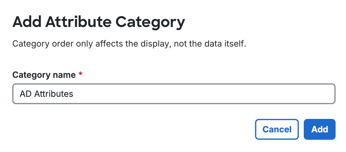 Add User Attribute Category