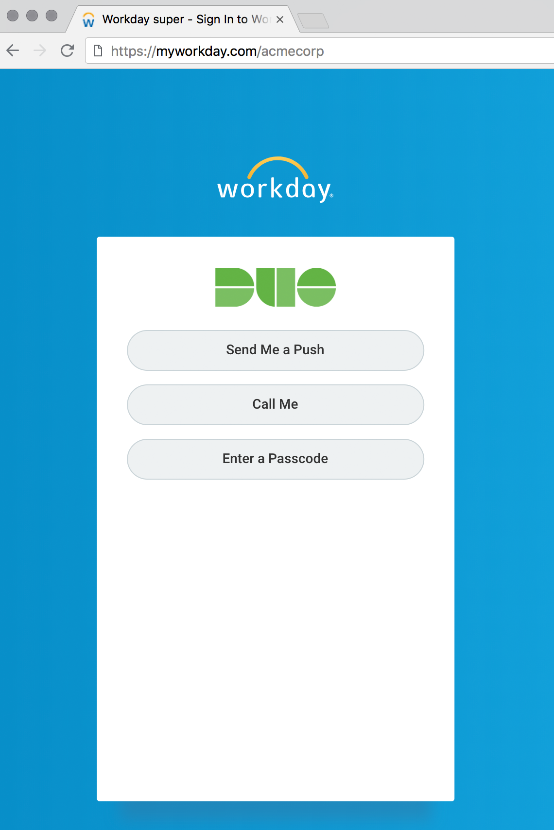 Duo Prompt in Workday