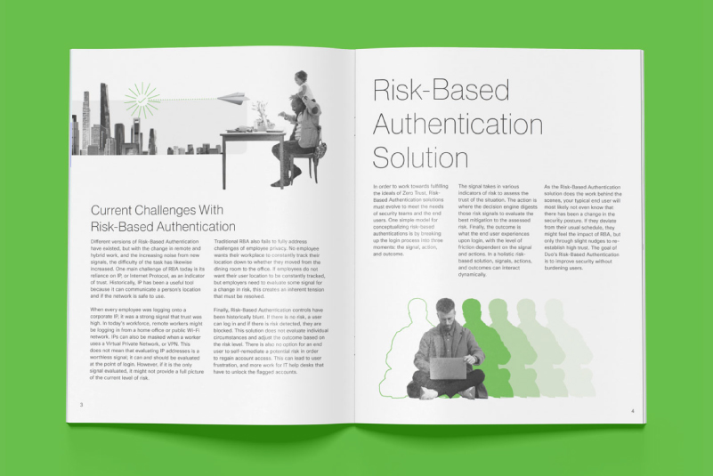 An open copy of the Risk-Based Authentication cybersecurity ebook