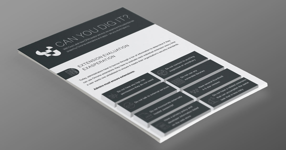 Can You Dig It Examining The Security Hygiene Of Chrome Extensions With Crxcavator Duo Security