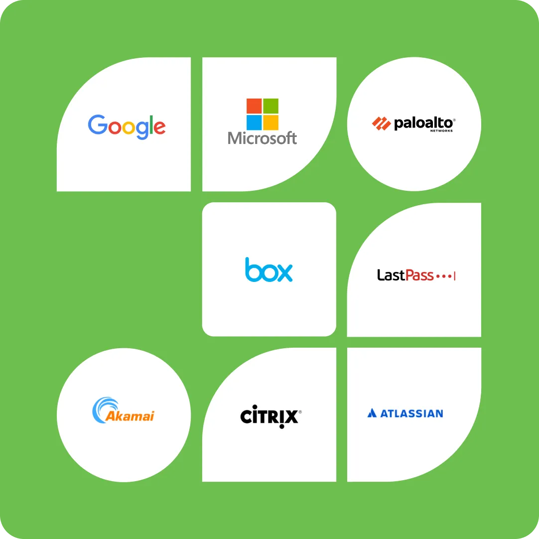 A collage of eight Duo tech partners as a part of the Duo Tech Partnership Program.