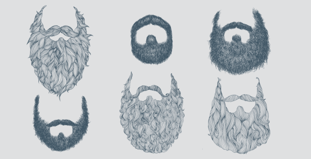 Sketches of voluminous beards like the ones seen at Black Hat.