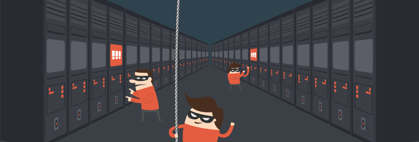 Sneaky hackers creep around a data center causing trouble.