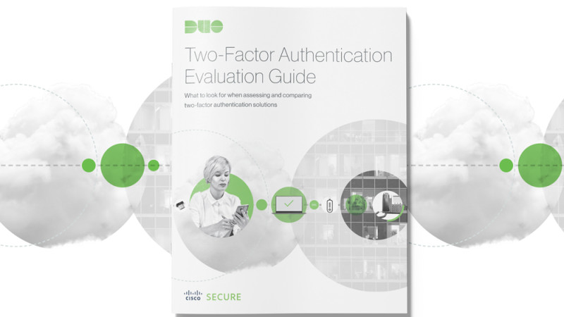 A mockup of the cover of a magazine with the headline 'Two-Factor Authentication Evaluation Guide'