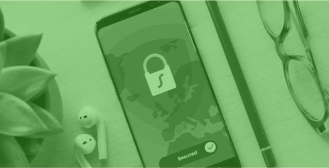 Stylized image of a secure mobile device