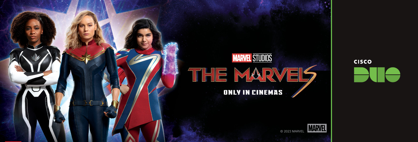 Banner image that combines the Marvels logo with the Duo logo