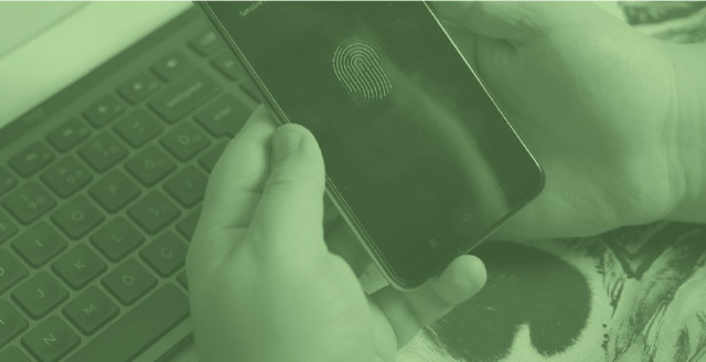 A fingerprint scanner on a phone