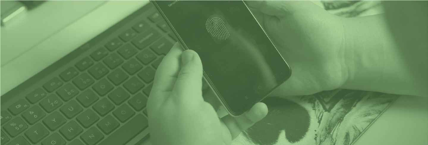 A fingerprint scanner on a phone