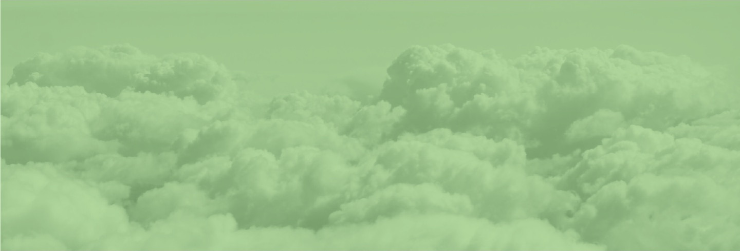 A cloudy sky, overlaid with a color filter of Duo green