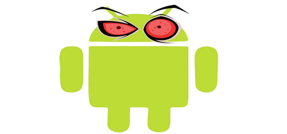 Android robot on a phone.