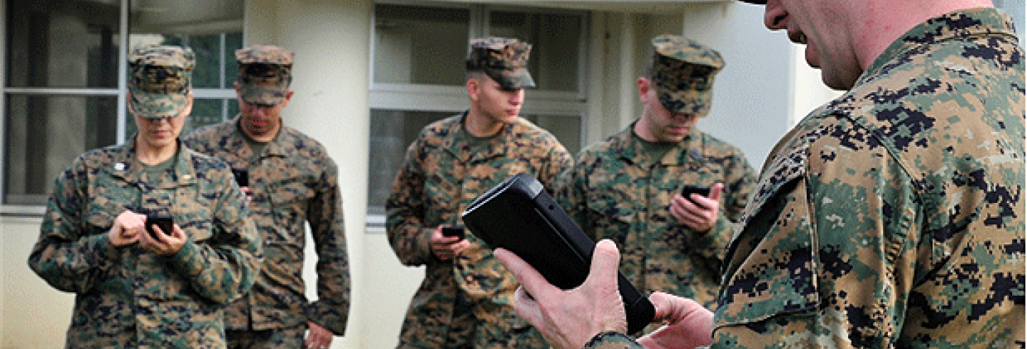 Military soldiers on zero trust mobile devices
